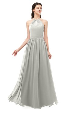 ColsBM Irene Platinum Bridesmaid Dresses Sleeveless Halter Criss-cross Straps Sexy A-line Sash