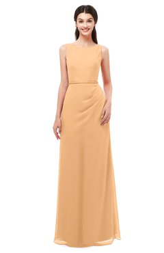 ColsBM Livia Apricot Bridesmaid Dresses Sleeveless A-line Traditional Pick up Floor Length Sabrina