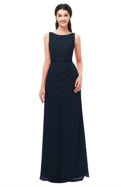 ColsBM Livia Navy Blue Bridesmaid Dresses Sleeveless A-line Traditional Pick up Floor Length Sabrina
