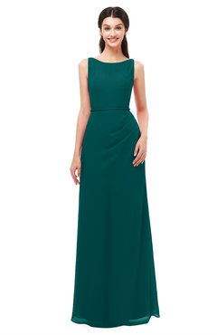 ColsBM Livia Shaded Spruce Bridesmaid Dresses Sleeveless A-line Traditional Pick up Floor Length Sabrina