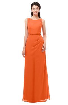 ColsBM Livia Tangerine Bridesmaid Dresses Sleeveless A-line Traditional Pick up Floor Length Sabrina
