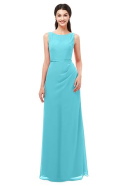 ColsBM Livia Turquoise Bridesmaid Dresses Sleeveless A-line Traditional Pick up Floor Length Sabrina