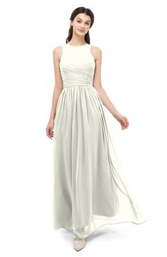 ColsBM Astrid Ivory Bridesmaid Dresses A-line Ruching Sheer Floor Length Zipper Mature