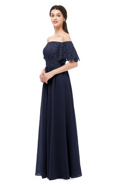 ColsBM Ingrid Dark Sapphire Bridesmaid Dresses Half Backless Glamorous A-line Strapless Short Sleeve Pleated