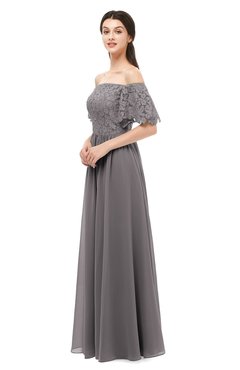 ColsBM Ingrid Ridge Grey Bridesmaid Dresses Half Backless Glamorous A-line Strapless Short Sleeve Pleated
