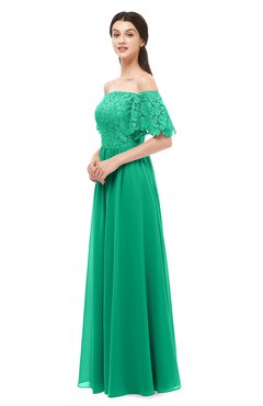 ColsBM Ingrid Sea Green Bridesmaid Dresses Half Backless Glamorous A-line Strapless Short Sleeve Pleated