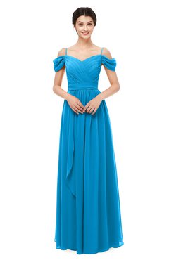 ColsBM Skylar Cornflower Blue Bridesmaid Dresses Spaghetti Sexy Zip up Floor Length A-line Pleated