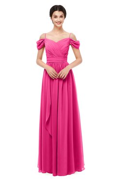 ColsBM Skylar Fandango Pink Bridesmaid Dresses Spaghetti Sexy Zip up Floor Length A-line Pleated