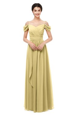 ColsBM Skylar Gold Bridesmaid Dresses Spaghetti Sexy Zip up Floor Length A-line Pleated