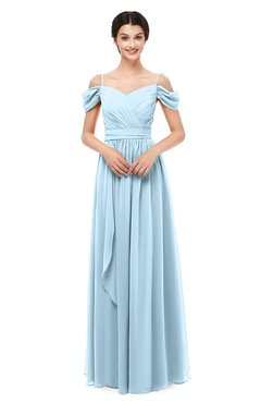 ColsBM Skylar Ice Blue Bridesmaid Dresses Spaghetti Sexy Zip up Floor Length A-line Pleated