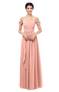 ColsBM Skylar Peach Bridesmaid Dresses Spaghetti Sexy Zip up Floor Length A-line Pleated