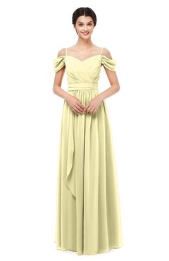 ColsBM Skylar Soft Yellow Bridesmaid Dresses Spaghetti Sexy Zip up Floor Length A-line Pleated