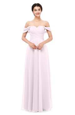 ColsBM Lydia Blush Bridesmaid Dresses Sweetheart A-line Floor Length Modern Ruching Short Sleeve