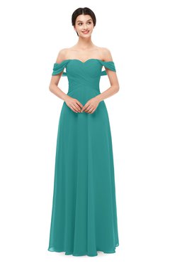 ColsBM Lydia Emerald Green Bridesmaid Dresses Sweetheart A-line Floor Length Modern Ruching Short Sleeve
