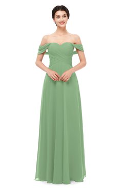 ColsBM Lydia Fair Green Bridesmaid Dresses Sweetheart A-line Floor Length Modern Ruching Short Sleeve