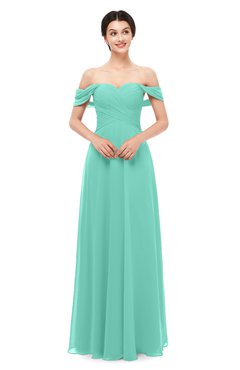 ColsBM Lydia Mint Green Bridesmaid Dresses Sweetheart A-line Floor Length Modern Ruching Short Sleeve