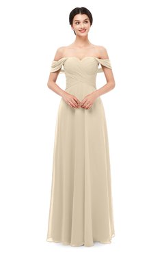 ColsBM Lydia Novelle Peach Bridesmaid Dresses Sweetheart A-line Floor Length Modern Ruching Short Sleeve