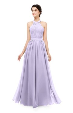 ColsBM Marley Pastel Lilac Bridesmaid Dresses Floor Length Illusion Sleeveless Ruching Romantic A-line