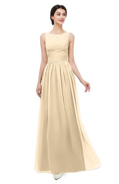 ColsBM Skyler Apricot Gelato Bridesmaid Dresses Sheer A-line Sleeveless Classic Ruching Zipper