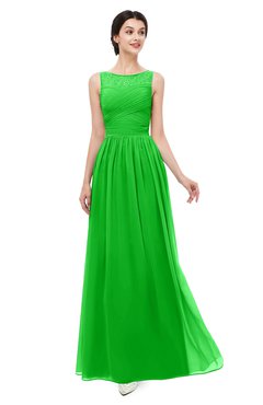 ColsBM Skyler Classic Green Bridesmaid Dresses Sheer A-line Sleeveless Classic Ruching Zipper