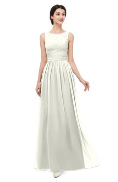 ColsBM Skyler Cream Bridesmaid Dresses Sheer A-line Sleeveless Classic Ruching Zipper