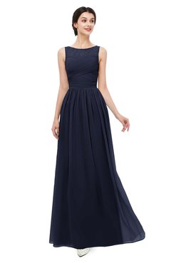 ColsBM Skyler Dark Sapphire Bridesmaid Dresses Sheer A-line Sleeveless Classic Ruching Zipper