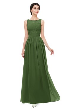 ColsBM Skyler Garden Green Bridesmaid Dresses Sheer A-line Sleeveless Classic Ruching Zipper
