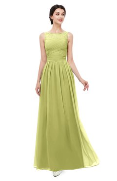ColsBM Skyler Linden Green Bridesmaid Dresses Sheer A-line Sleeveless Classic Ruching Zipper