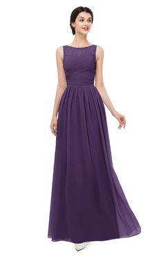 ColsBM Skyler Violet Bridesmaid Dresses Sheer A-line Sleeveless Classic Ruching Zipper