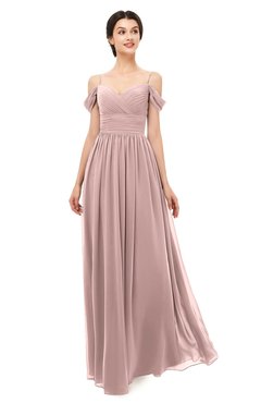 ColsBM Angel Bridal Rose Bridesmaid Dresses Short Sleeve Elegant A-line Ruching Floor Length Backless