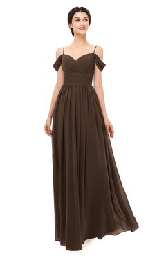 ColsBM Angel Copper Bridesmaid Dresses Short Sleeve Elegant A-line Ruching Floor Length Backless
