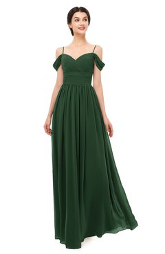 ColsBM Angel Hunter Green Bridesmaid Dresses Short Sleeve Elegant A-line Ruching Floor Length Backless