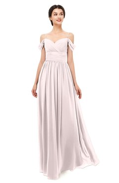 ColsBM Angel Light Pink Bridesmaid Dresses Short Sleeve Elegant A-line Ruching Floor Length Backless