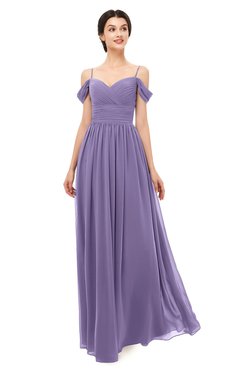 ColsBM Angel Lilac Bridesmaid Dresses Short Sleeve Elegant A-line Ruching Floor Length Backless