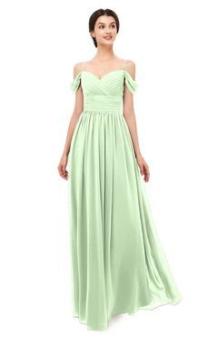 ColsBM Angel Pale Green Bridesmaid Dresses Short Sleeve Elegant A-line Ruching Floor Length Backless