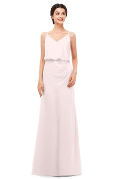 ColsBM Sasha Light Pink Bridesmaid Dresses Column Simple Floor Length Sleeveless Zip up V-neck