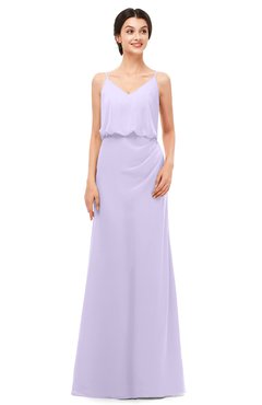 ColsBM Sasha Pastel Lilac Bridesmaid Dresses Column Simple Floor Length Sleeveless Zip up V-neck