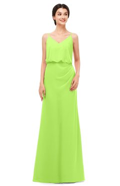 ColsBM Sasha Sharp Green Bridesmaid Dresses Column Simple Floor Length Sleeveless Zip up V-neck