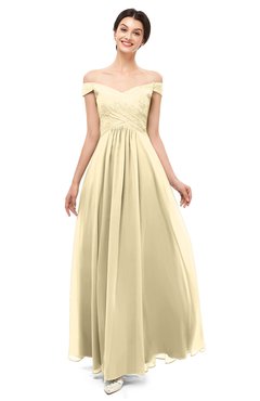 ColsBM Lilith Cornhusk Bridesmaid Dresses Off The Shoulder Pleated Short Sleeve Romantic Zip up A-line