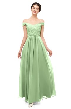 ColsBM Lilith Gleam Bridesmaid Dresses Off The Shoulder Pleated Short Sleeve Romantic Zip up A-line