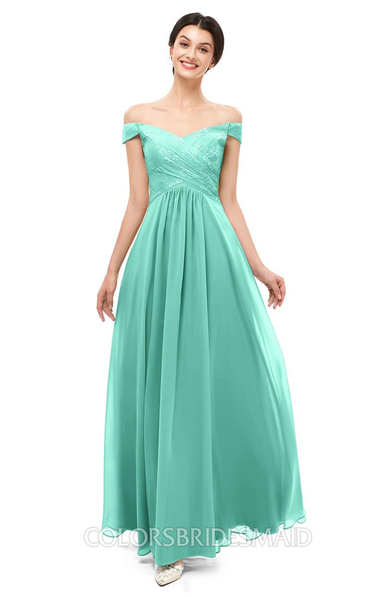 mint green gown for bridesmaid