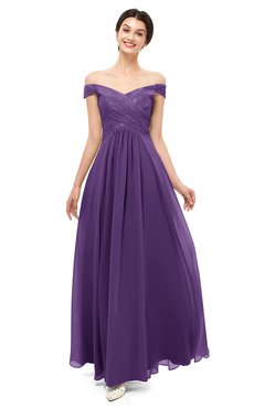 ColsBM Lilith Pansy Bridesmaid Dresses Off The Shoulder Pleated Short Sleeve Romantic Zip up A-line