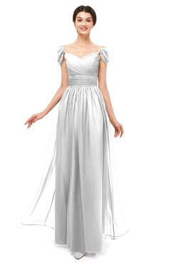 ColsBM Paula Cloud White Bridesmaid Dresses Zipper Sexy Beaded Floor Length Short Sleeve Spaghetti