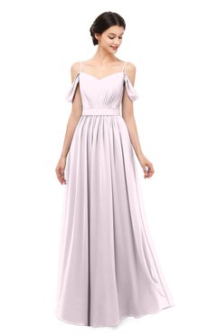 ColsBM Elwyn Blush Bridesmaid Dresses Floor Length Pleated V-neck Romantic Backless A-line