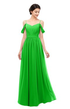 ColsBM Elwyn Classic Green Bridesmaid Dresses Floor Length Pleated V-neck Romantic Backless A-line
