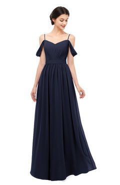 ColsBM Elwyn Dark Sapphire Bridesmaid Dresses Floor Length Pleated V-neck Romantic Backless A-line