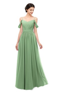 ColsBM Elwyn Fair Green Bridesmaid Dresses Floor Length Pleated V-neck Romantic Backless A-line