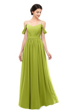 ColsBM Elwyn Green Oasis Bridesmaid Dresses Floor Length Pleated V-neck Romantic Backless A-line