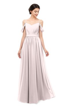 ColsBM Elwyn Light Pink Bridesmaid Dresses Floor Length Pleated V-neck Romantic Backless A-line
