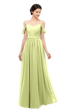 ColsBM Elwyn Lime Sherbet Bridesmaid Dresses Floor Length Pleated V-neck Romantic Backless A-line